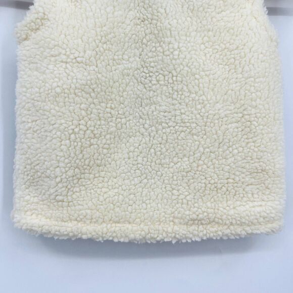 Sherpa Vest by G.H. Bass, Size 2T, Cream and Black Full Zip Pockets High Pile - Picture 7 of 9